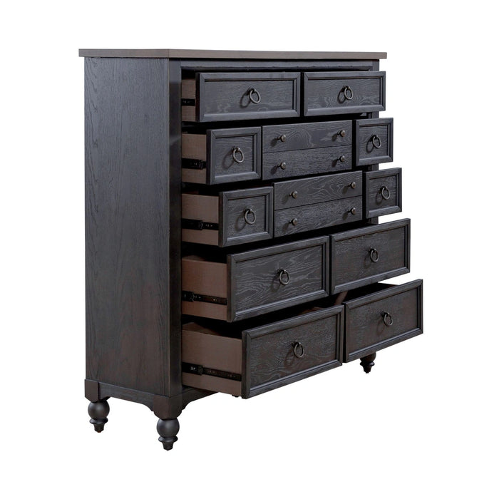 Americana Farmhouse 12 Drawer Chesser in Black image