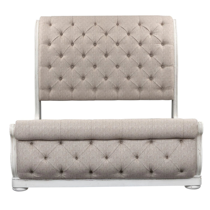 Magnolia Manor King California Upholstered Sleigh Bed, Dresser & Mirror image