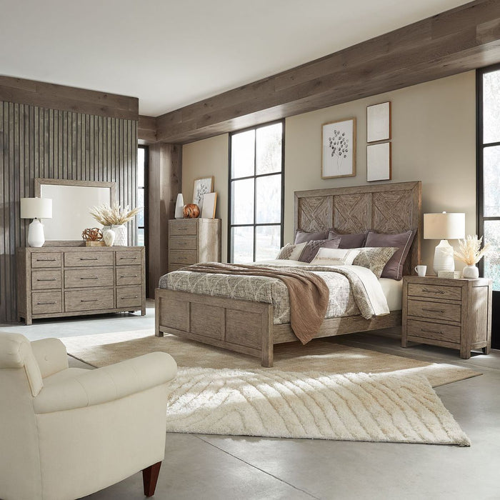 Liberty Furniture Skyview Lodge King Panel Bed in Cobblestone