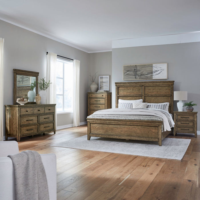 Carolina Park King Panel Bed, Dresser & Mirror, Chest, Night Stand image