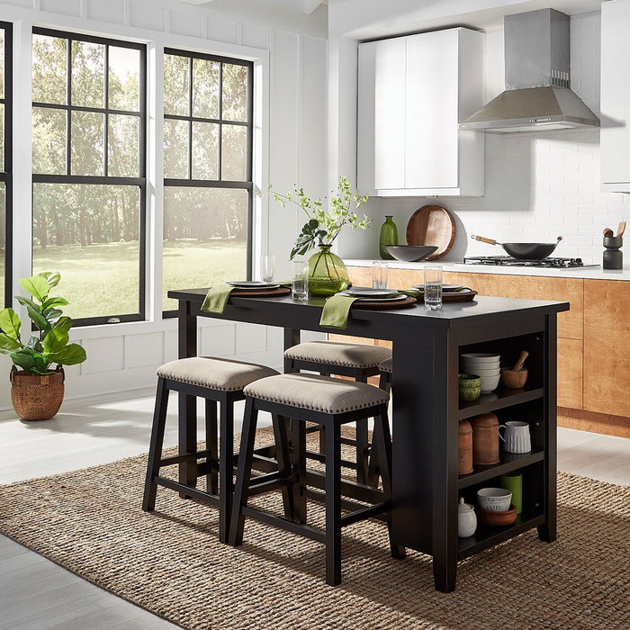Brook Creek 5 Piece Counter Set in Black image