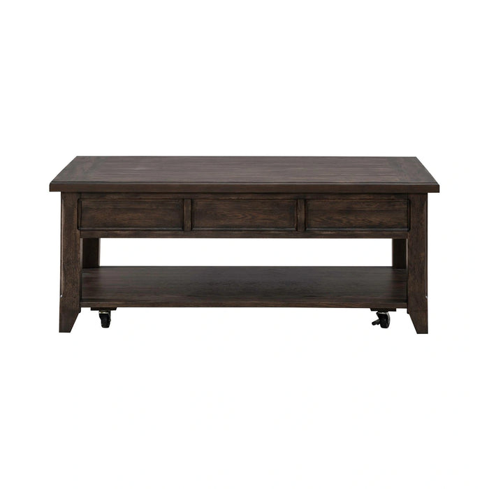 Paradise Valley Lift Top Cocktail Table in Saddle Brown image