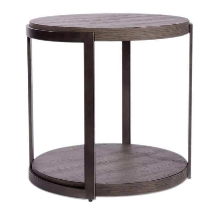 Modern View Round End Table in Gray