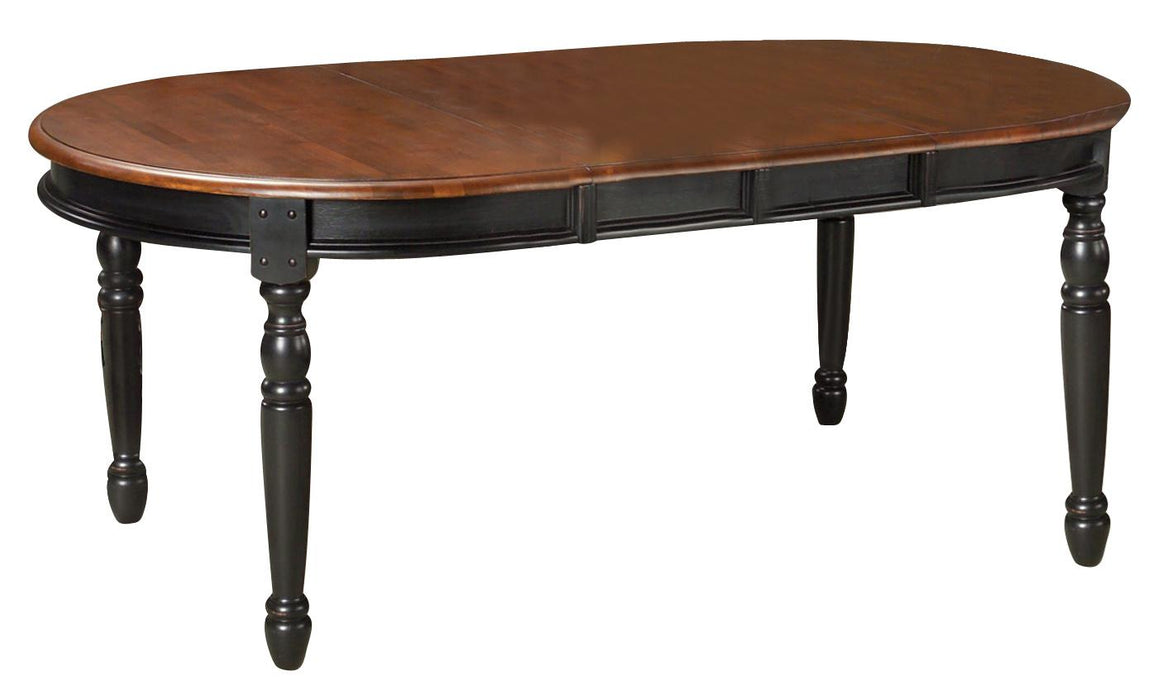 A-America British Isles Oval Leg Dining Table in Oak/Black
