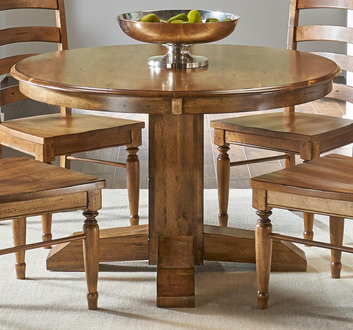 A-America Furniture Bennett Round Pedestal Extension Table in Smoky Quartz image