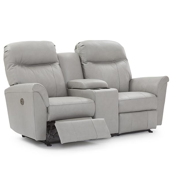 CAITLIN LOVESEAT LEATHER ROCKING CONSOLE LOVESEAT- L420CC7