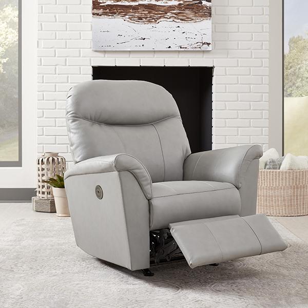 CAITLIN LEATHER POWER HEAD TILT ROCKER RECLINER- 4NZ27LU