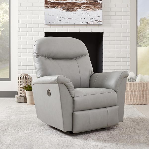 CAITLIN LEATHER POWER HEAD TILT ROCKER RECLINER- 4NZ27LU