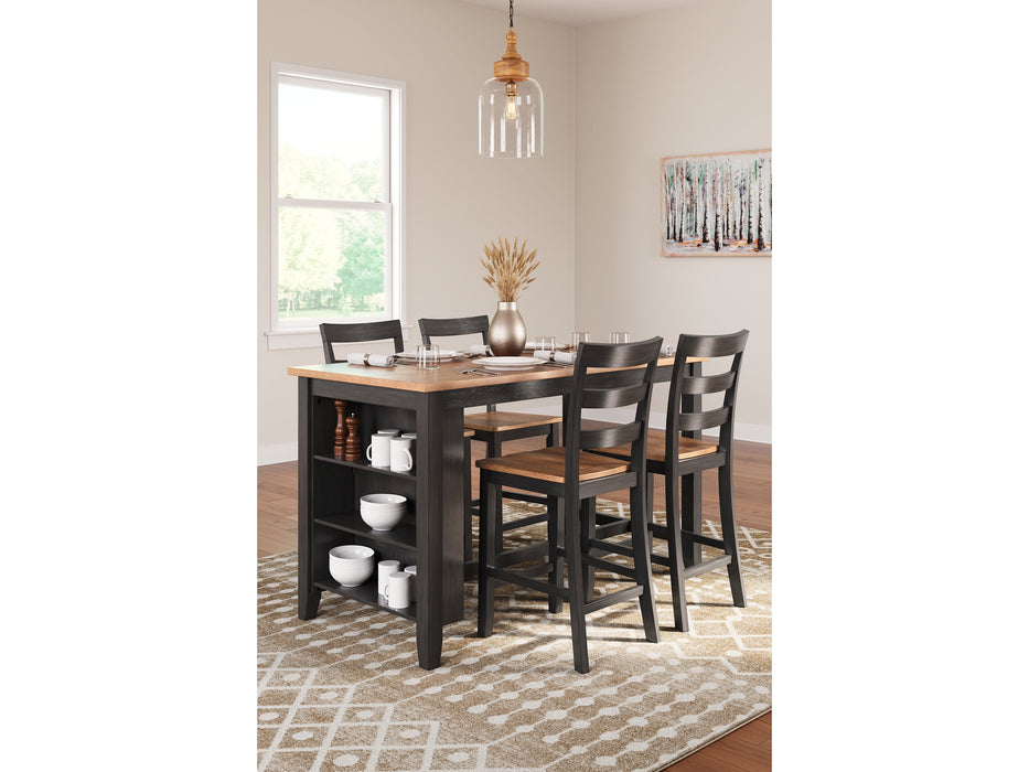 Gesthaven Counter Height Dining Table and 4 Barstools