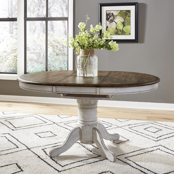 Carolina Crossing Pedestal Table Set- White image