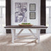 Farmhouse Fixed Top Trestle Table in White/Oak image