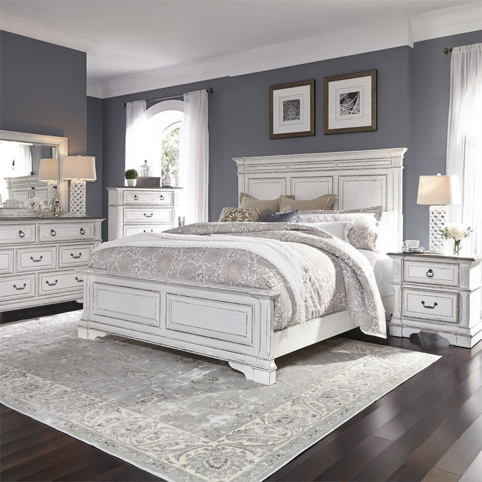 Liberty Furniture Abbey Park California King Panel Bed in Antique White