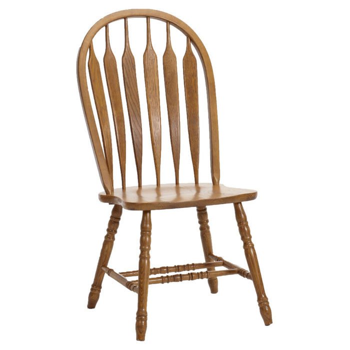 CLASSIC OAK CHESTNUT ARROW DINING CHAIR SET (4)