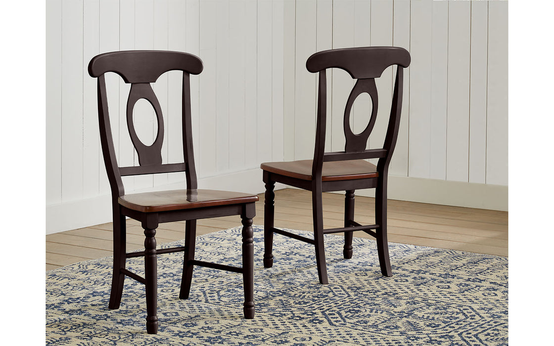 Napoleon Sidechairs Antique Oak/Black (6pc Dining Chair Set)